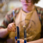 Victoria Claire Dawes at work in her studio at Yorkshire Art Space’ Persistence Works in Sheffield 2017
